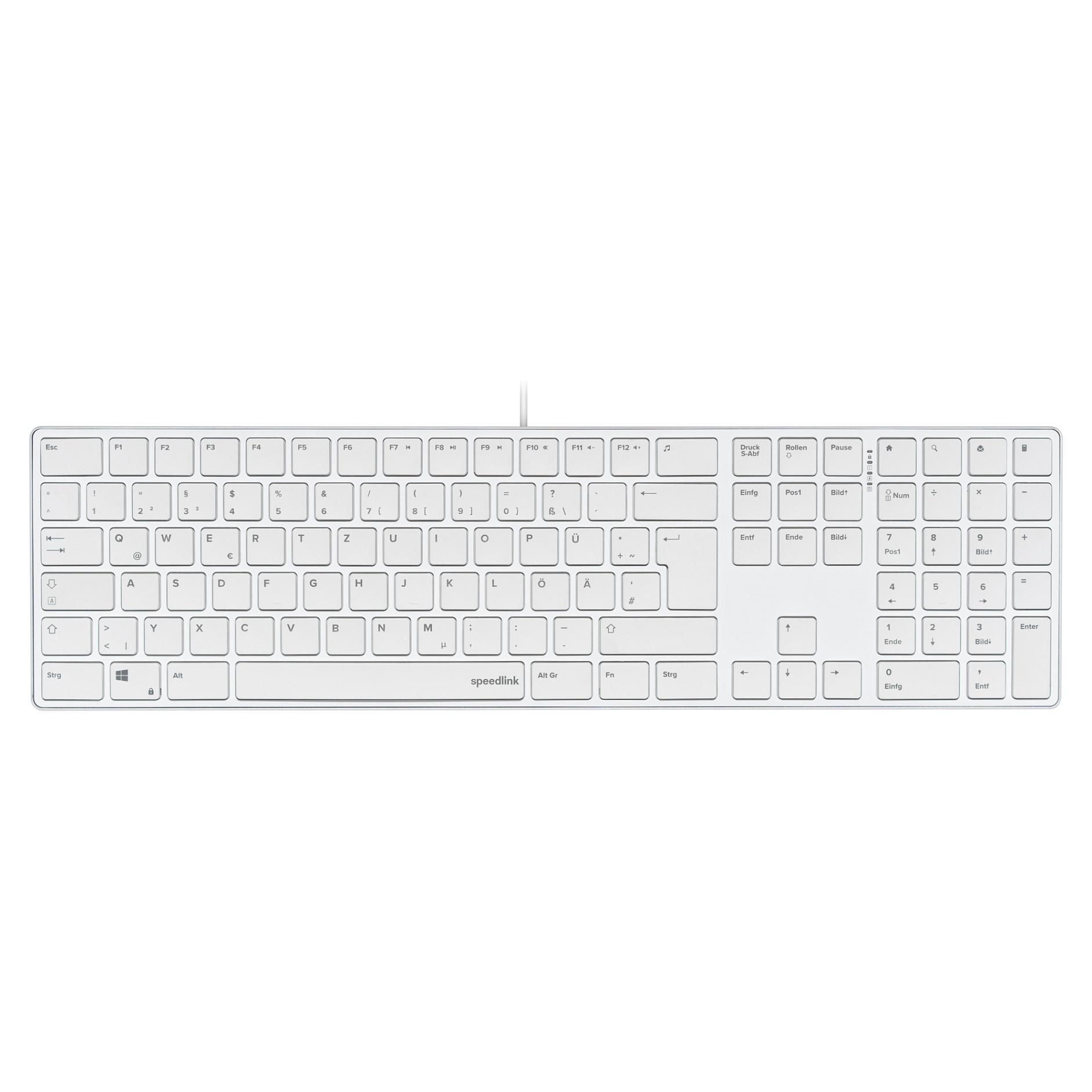 SpeedLink Speedlink Tastatur RIVA Slim Metal Scissor. weiss retail