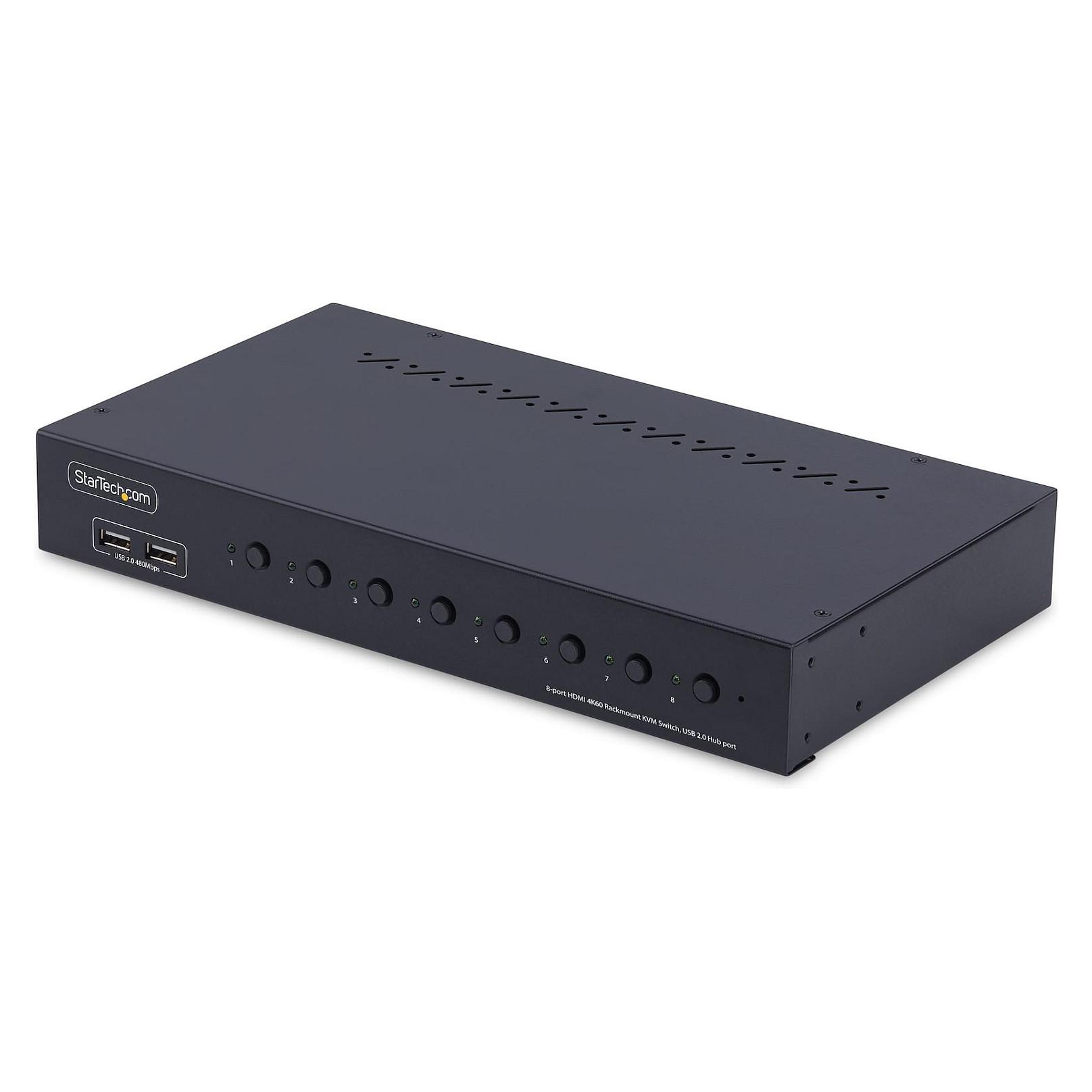 Startech 8-Port HDMI KVM Switch w/1U Rack Mount Kit, 4K 60Hz - KVM switch - 8 x KVM port(s) - 1 lokalbruger - desktop - TAA-kompatibel