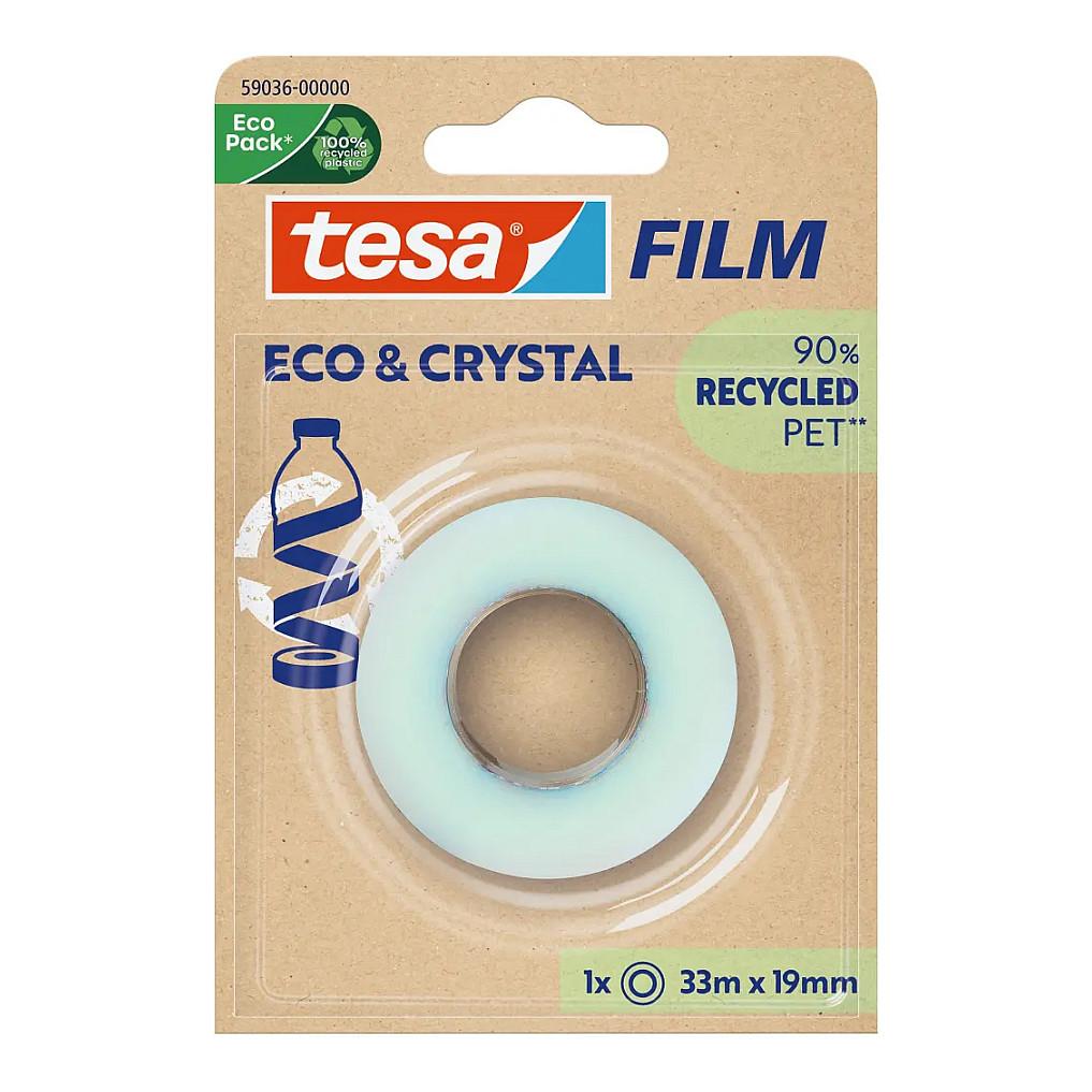 TESA Eco & Crystal, 33 m, Polyethylenterephthalatfolie (PET), 19 mm