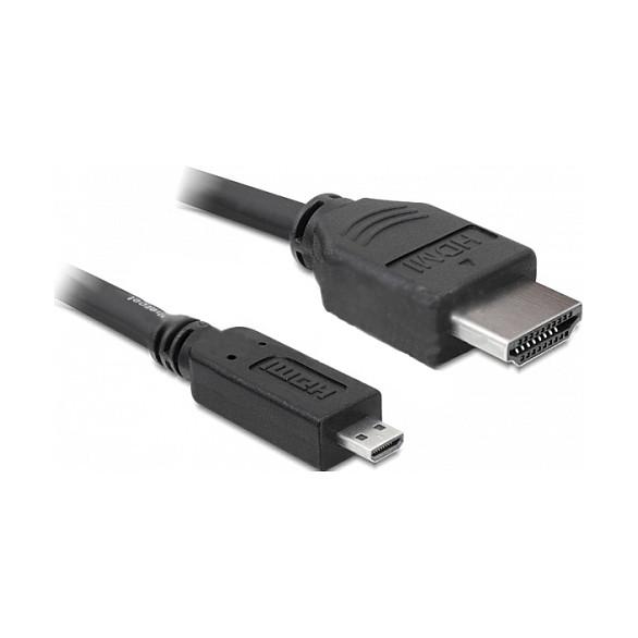 HDMI-kabel DeLOCK High Speed med Ethernet A til Micro D - 3 m, sort