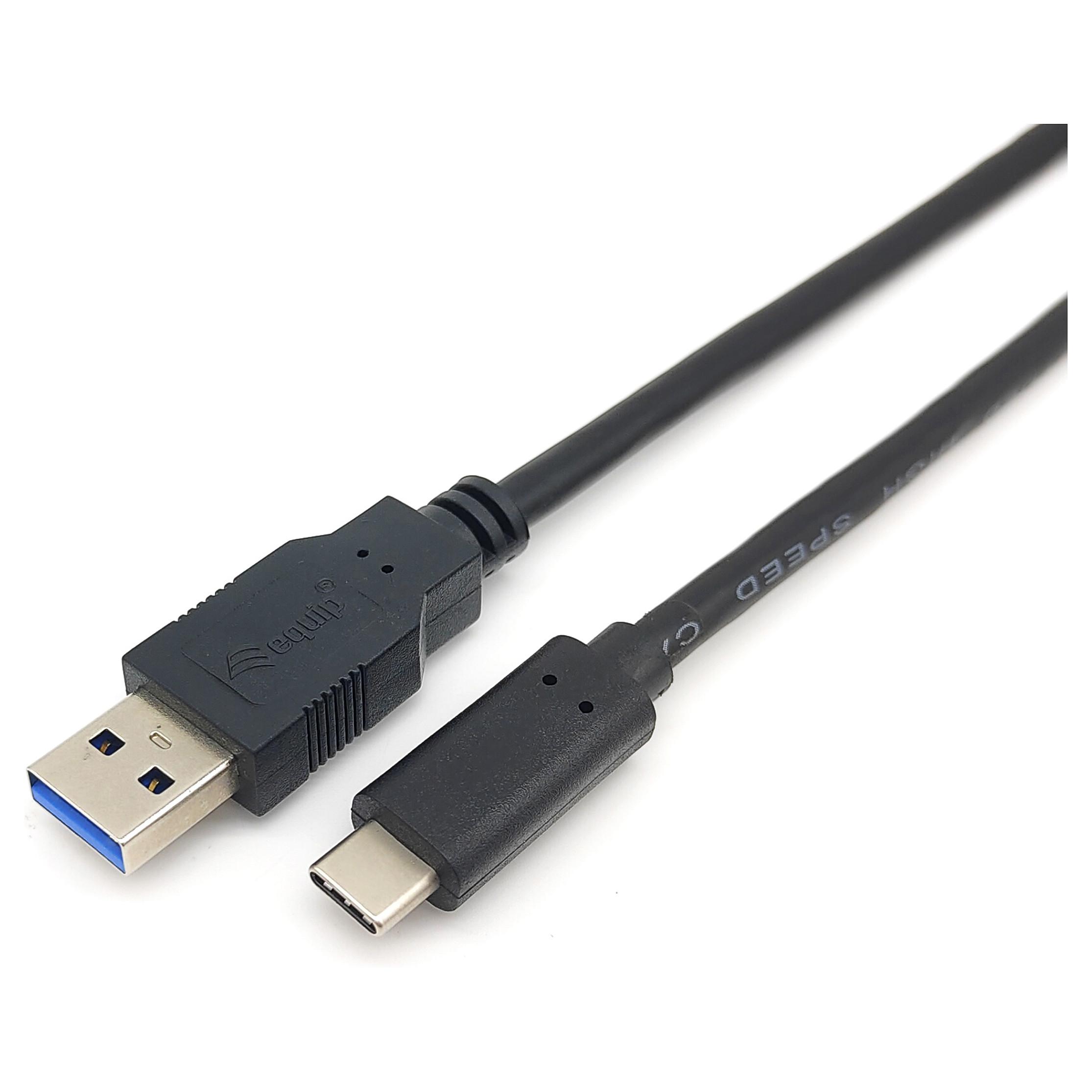 USB-kabel Equip USB-A 3.2 Gen 1 til USB-C - 2 m, sort