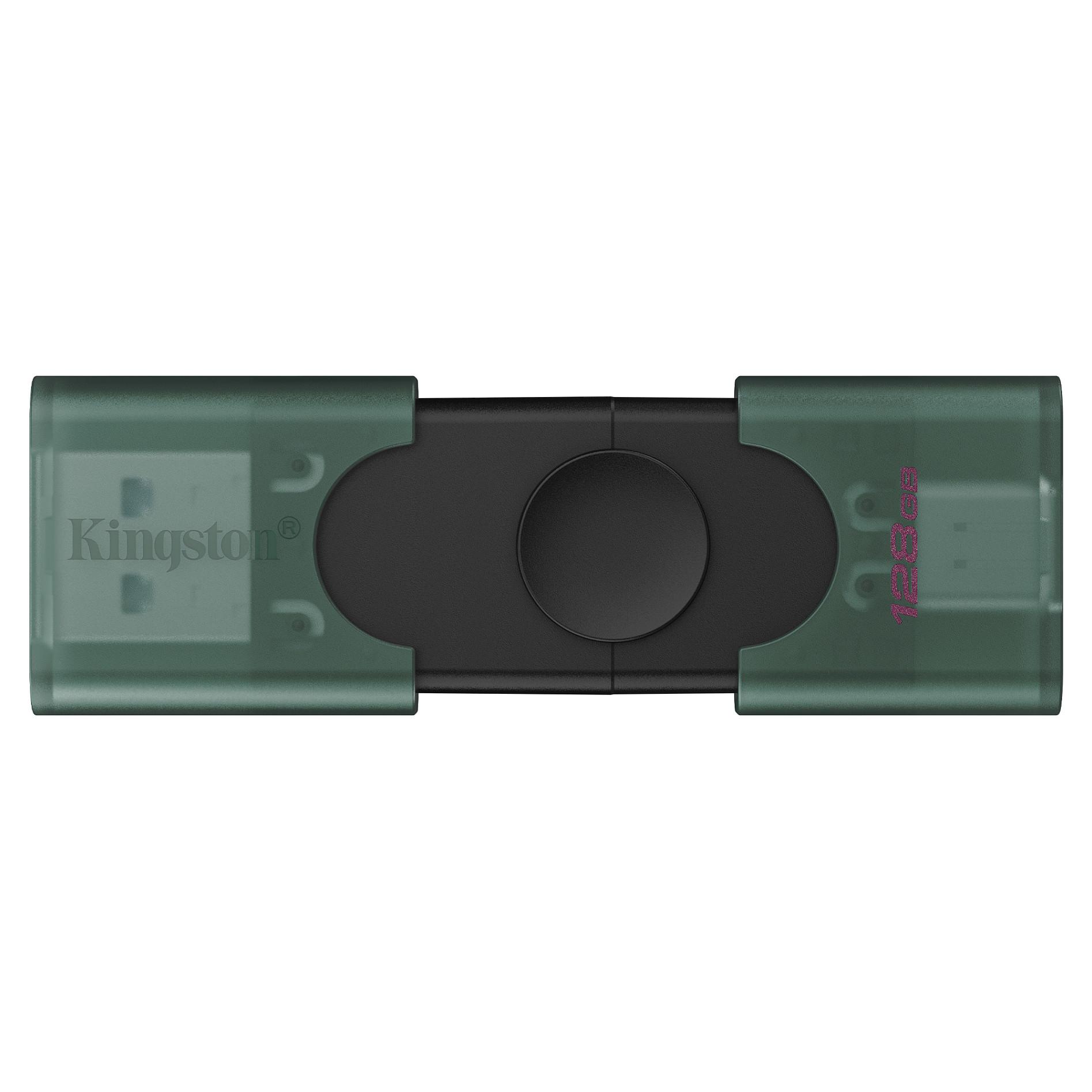 Kingston DataTraveler Duo 128 GB USB-stick med USB 3.2 Gen 1 og USB-C - Sort/Grøn