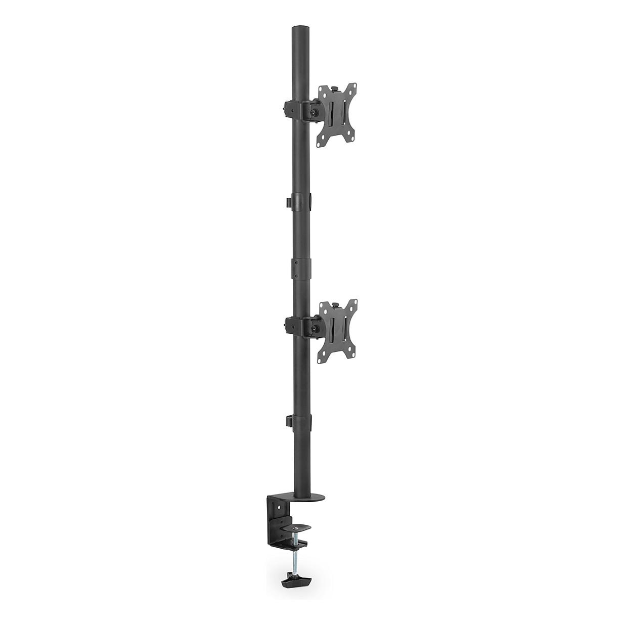 DIGITUS DA-90438 - Stativ - for 2 LCD displays / curved LCD displays - klemme eller øjemontering - stål, plastik - mat sort - skærmstørrelse: op til 32 - skrivebordsmonterbar