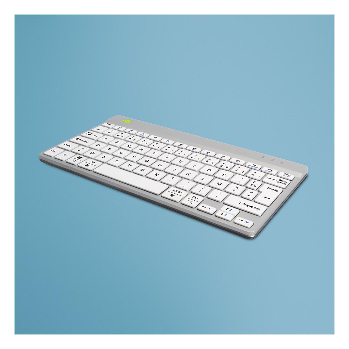 Ergonomisk tastatur R-Go Tools R-Go Compact Break AZERTY Bluetooth - hvid