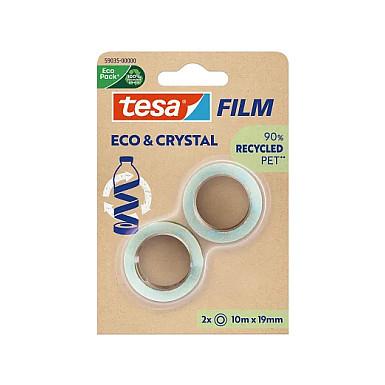 Klæbefilm TESA Eco & Crystal - 2 x 10 m x 19 mm