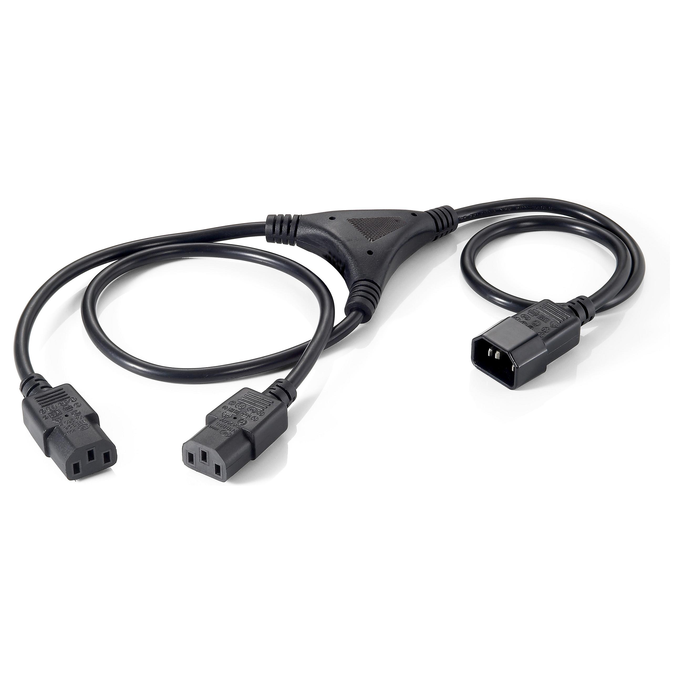 Y-strømkabel Equip IEC C14 til 2 x IEC C13 - 1,6 m