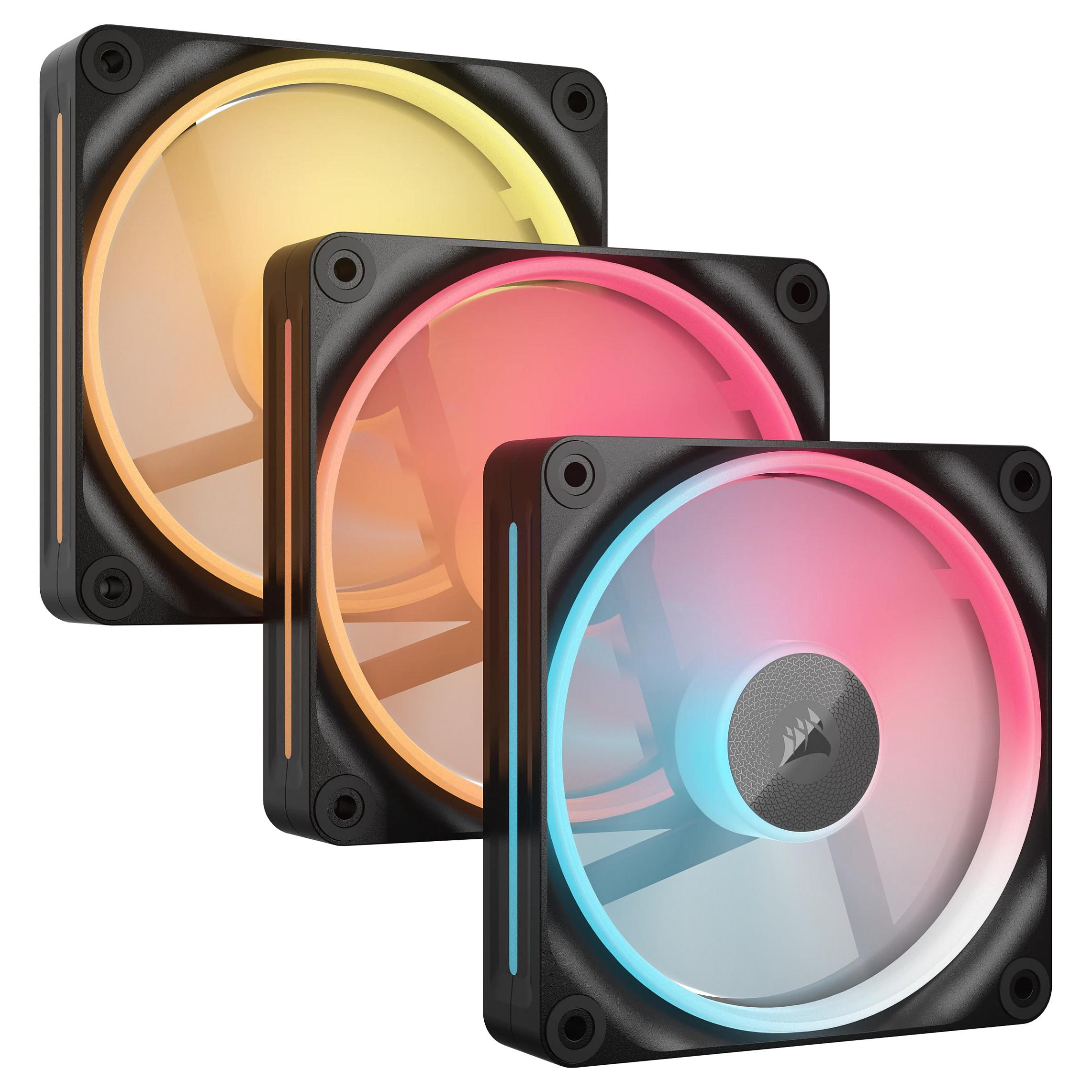 CORSAIR iCUE Link LX120-R RGB - Indsats med blæser - omvendt klinge - 120 mm - sort (pakke med 3)