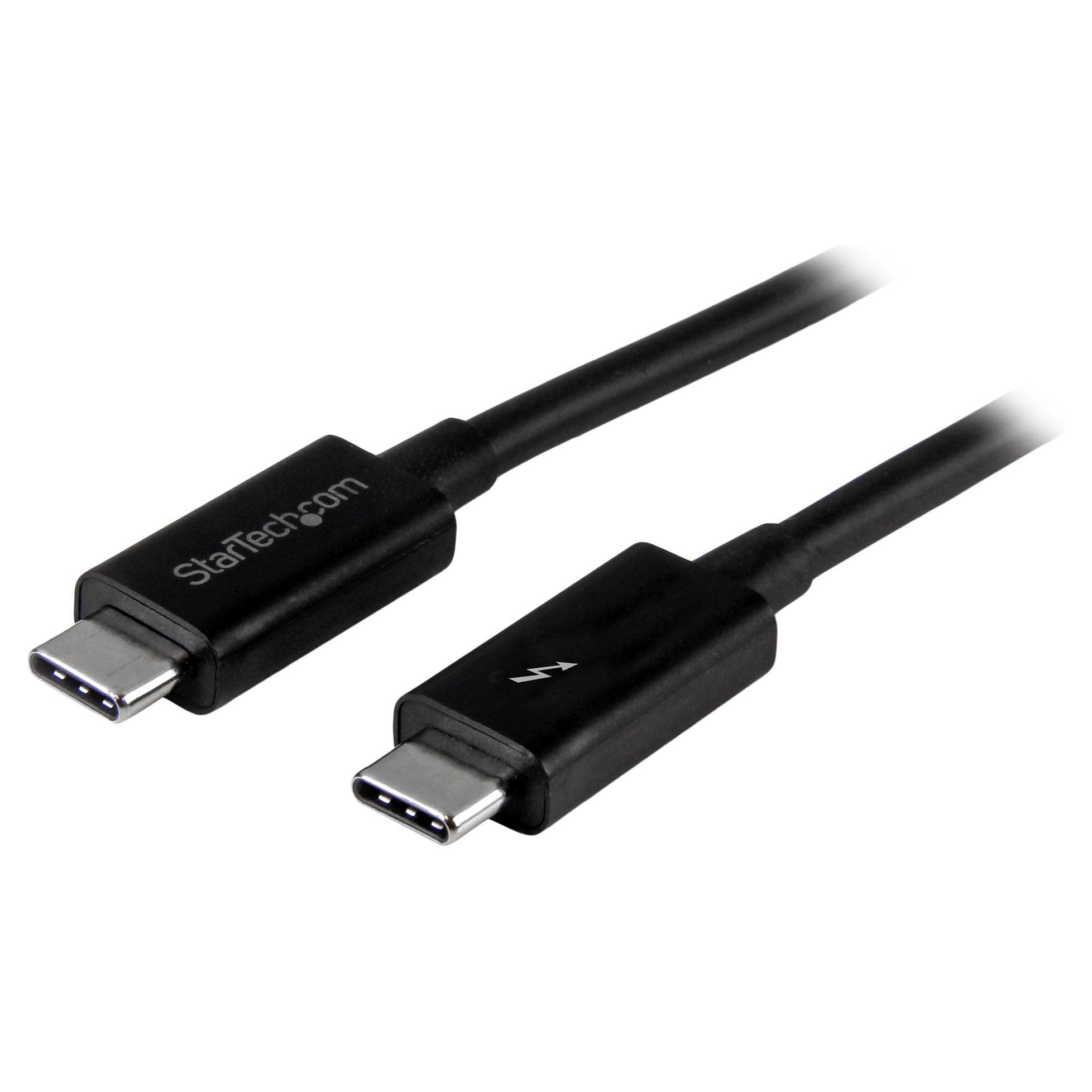 StarTech 1m (3.3ft) Thunderbolt 3 Cable, 20Gbps, 100W PD, 4K Video, Thunderbolt-Certified, Compatible w/ TB4/USB 3.2/DisplayPort - Thunderbolt kabel - USB-C (han) til USB-C (han) - Thunderbolt 3 / USB / DisplayPort - 1 m - sort - for P/N: CDP2HDUACP, CDP2HDUACPW, PEXUSB321C
