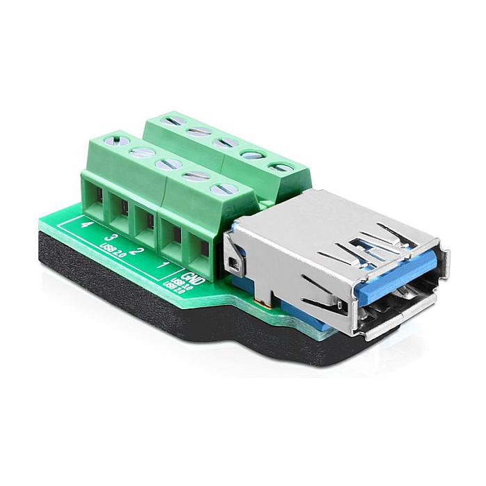 USB 3.0-adapter DeLOCK 65370 - USB-A hun til 10-polet terminalblok