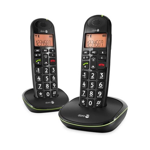 Doro PhoneEasy 100w Duo trådløs telefon DECT/GAP, 20 poster, sort