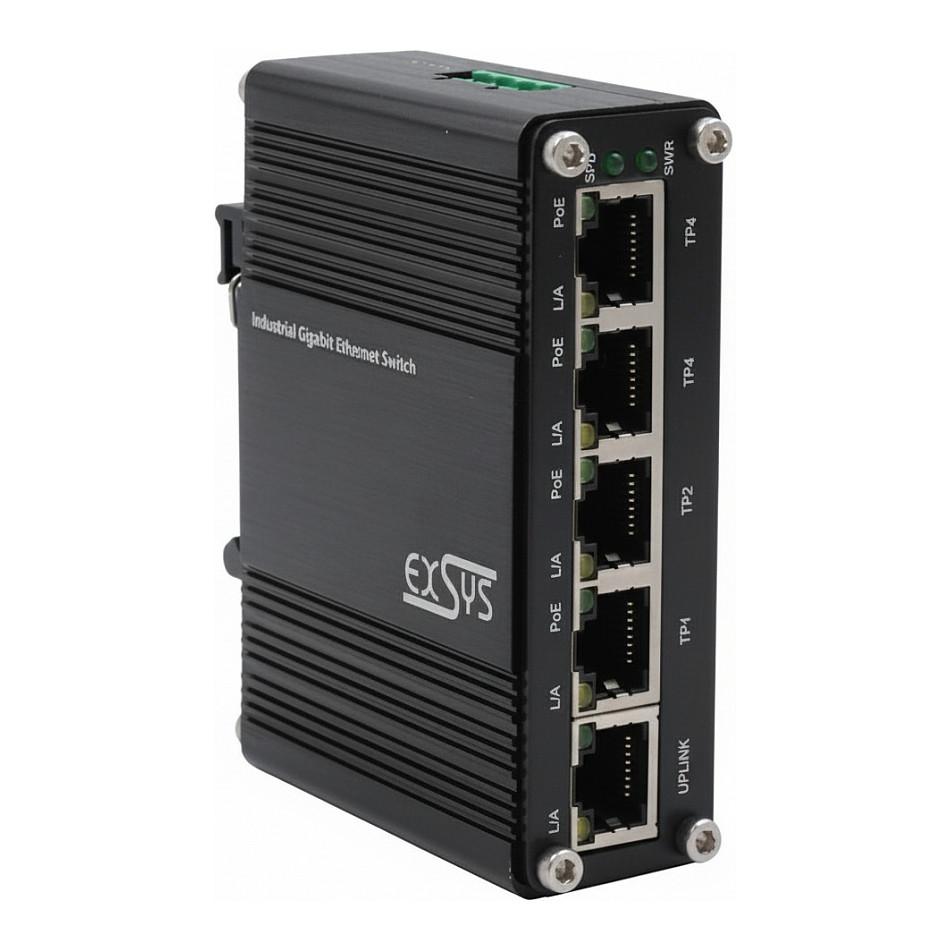 Industriel Gigabit Ethernet-switch EXSYS EX-62020PoE - 5 porte PoE