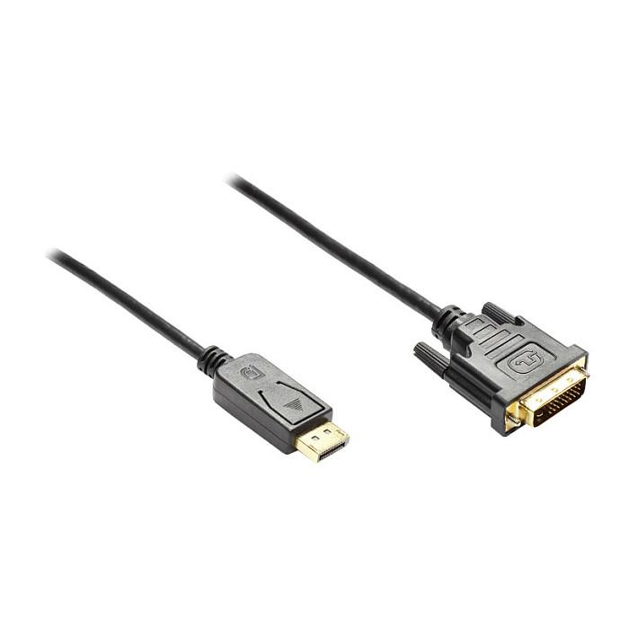 DisplayPort til DVI-D kabel econ connect DP-DVI - sort, 1,8 m