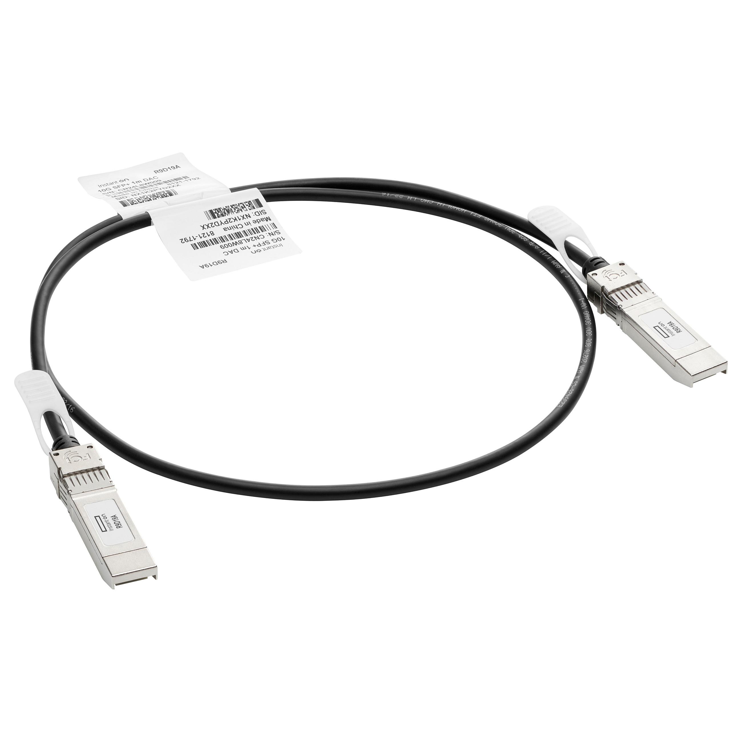 HPE Aruba Direct Attach Copper Cable - 10GBase-kabel til direkte påsætning - SFP+ til SFP+ - 1 m - for HPE Aruba 2540 48, 2930F 24, 2930M 24, 6200F 12, 6200M 24, 83XX CX 10000, 6405 v2, 8360
