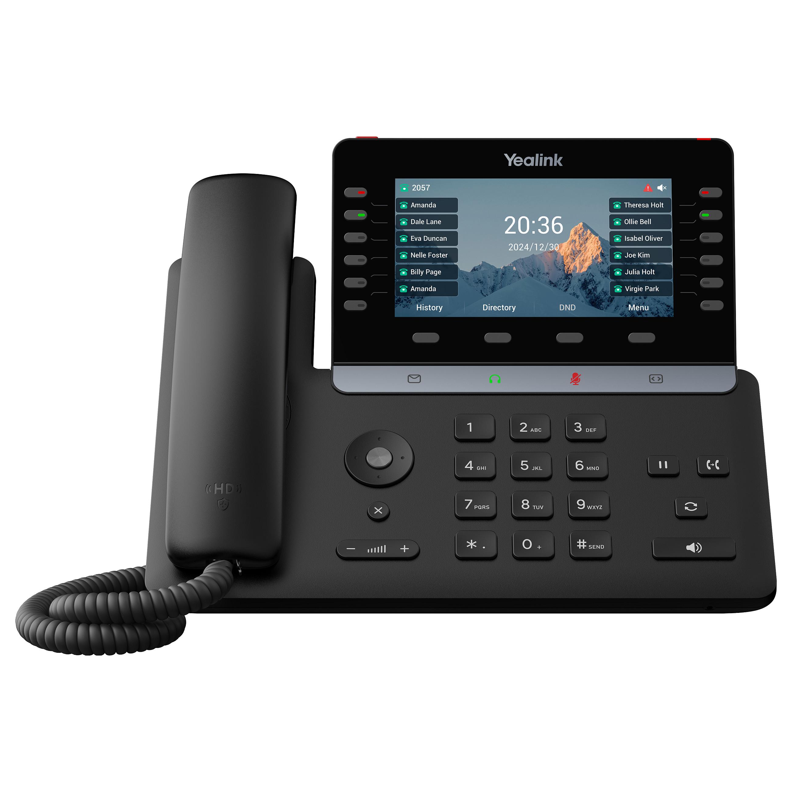 Yealink SIP-T85W - VoIP-telefon med opkalds-ID/opkald venter - IEEE 802.11a/b/g/n/ac/ax (Wi-Fi) / Bluetooth 5.0 - 10-vejs opkaldskapacitet - SIP, SIP v2, ICE - klassisk grå