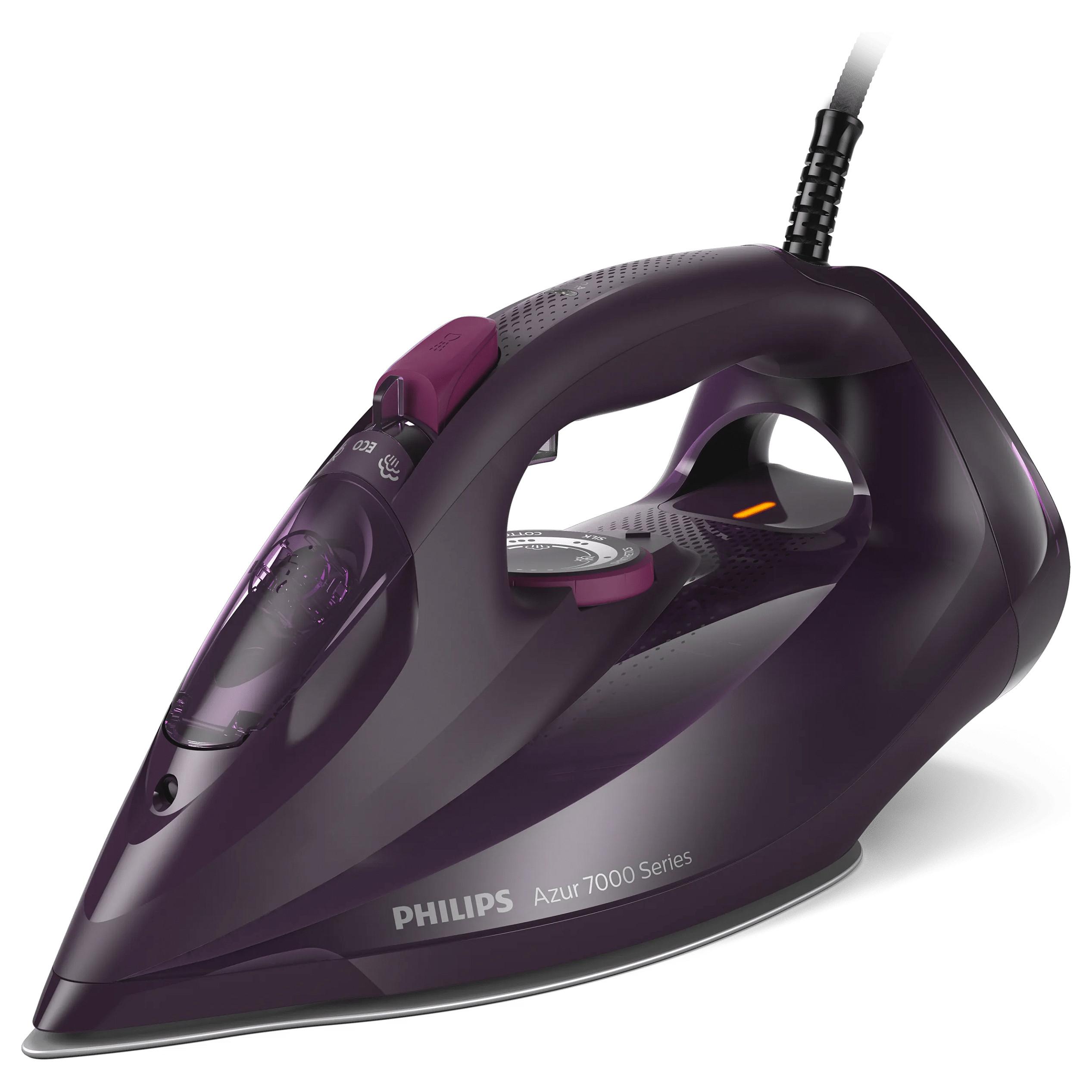 Philips Azur 7000 Series DST7061 - Dampstrygejern med automatisk afbrydelse - såleplade: SteamGlide Elite - 3000 W - mørk purpur