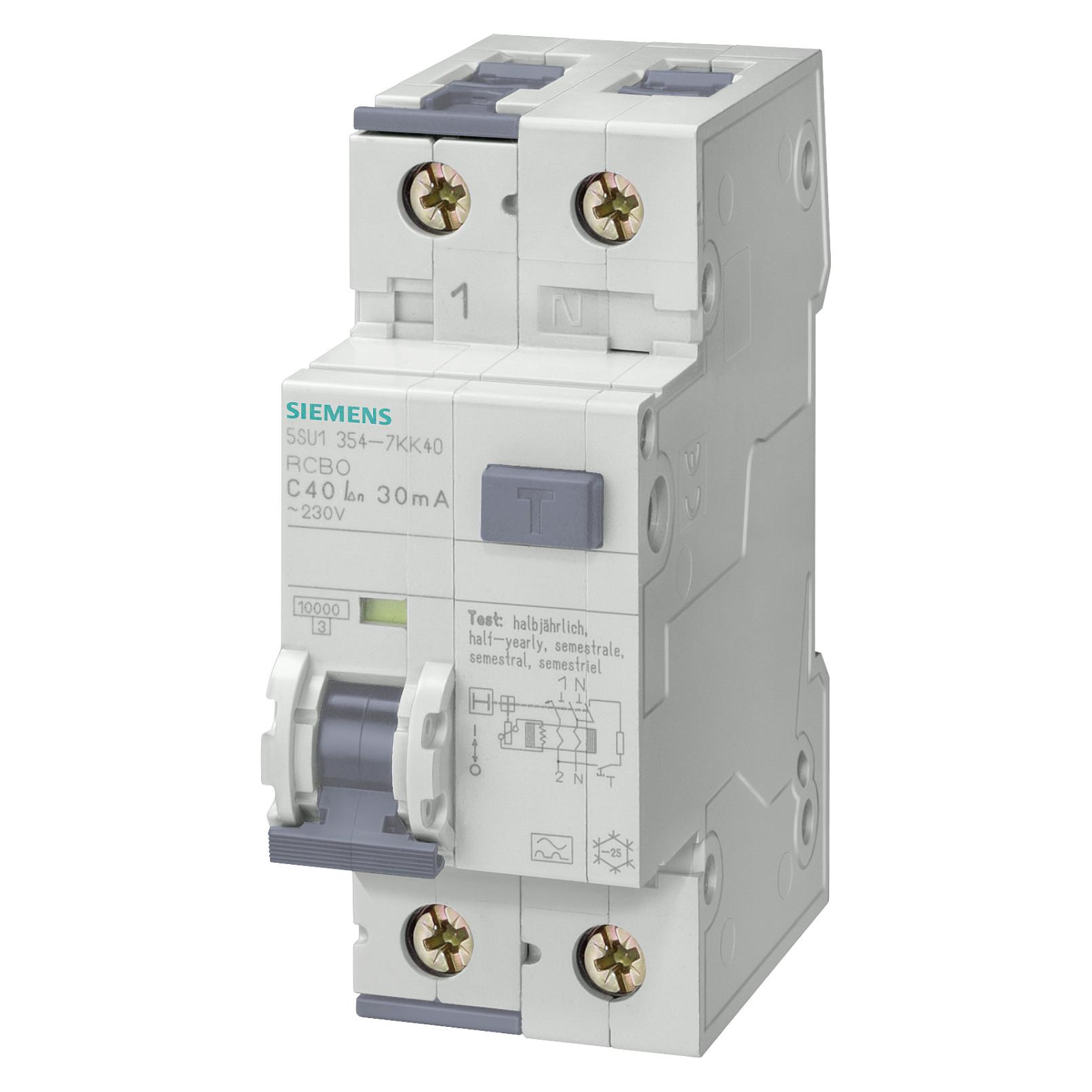 Siemens FI-LS-afbryder 5SU13546KK16 B 2x16 A – 0,03 A 10 kA