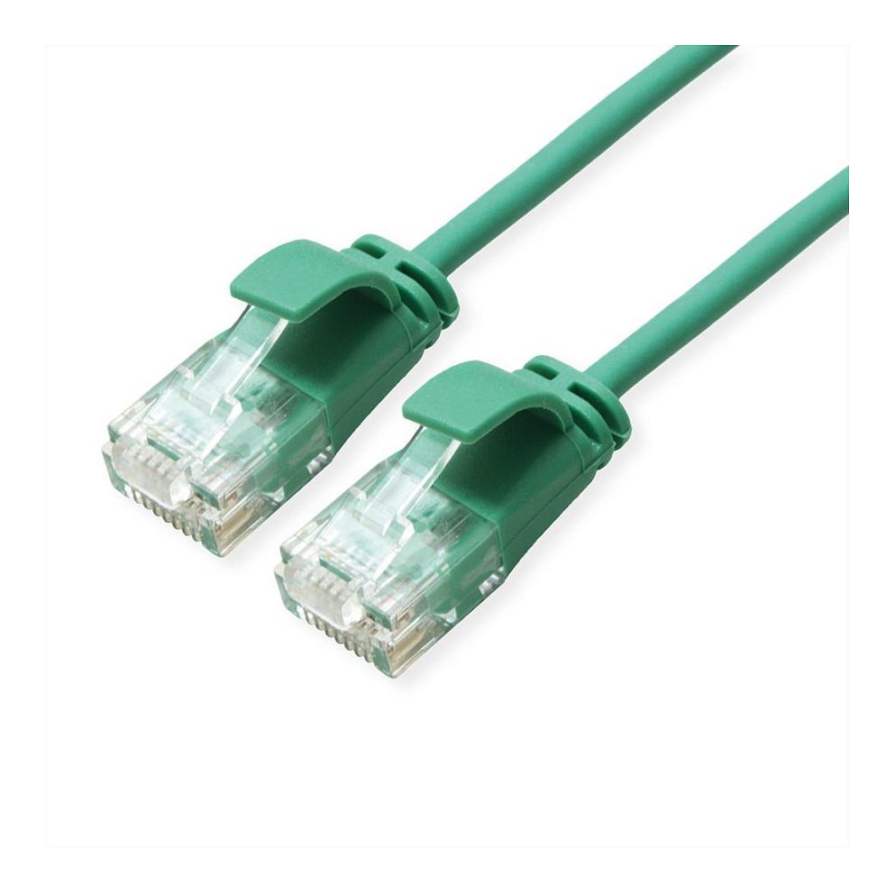 Netværkskabel ROLINE GREEN Cat.6A U/UTP LSOH slim 0,3 m - grøn