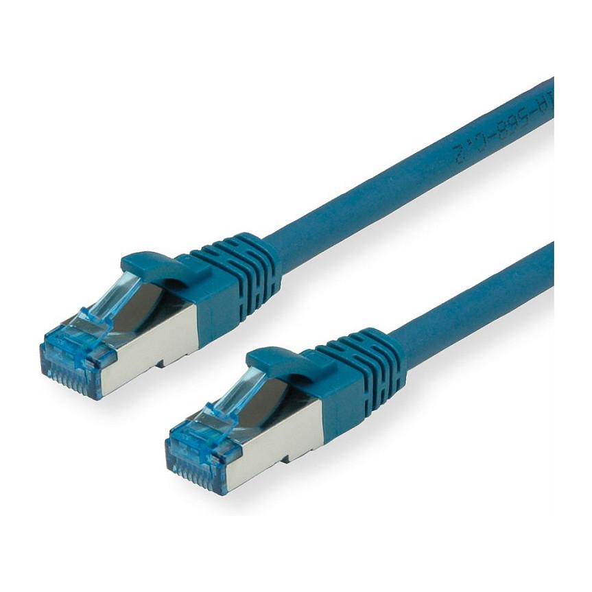 Netværkskabel VALUE Cat.6A S/FTP RJ-45 - blå, 0,15 m