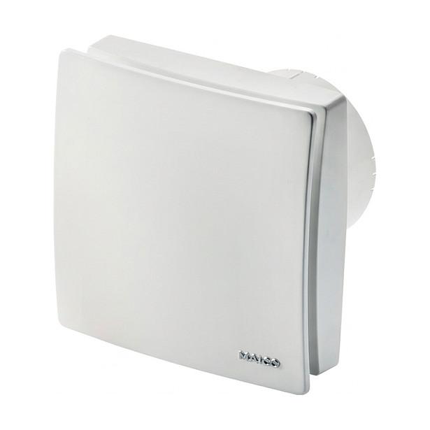 VENTICO Ventilator ECA 100 iPro KH, el-jalousi, fugtstyring og timer over kontakt (efterløb og forsinket start). Luftmængde 78/92 m3/h.