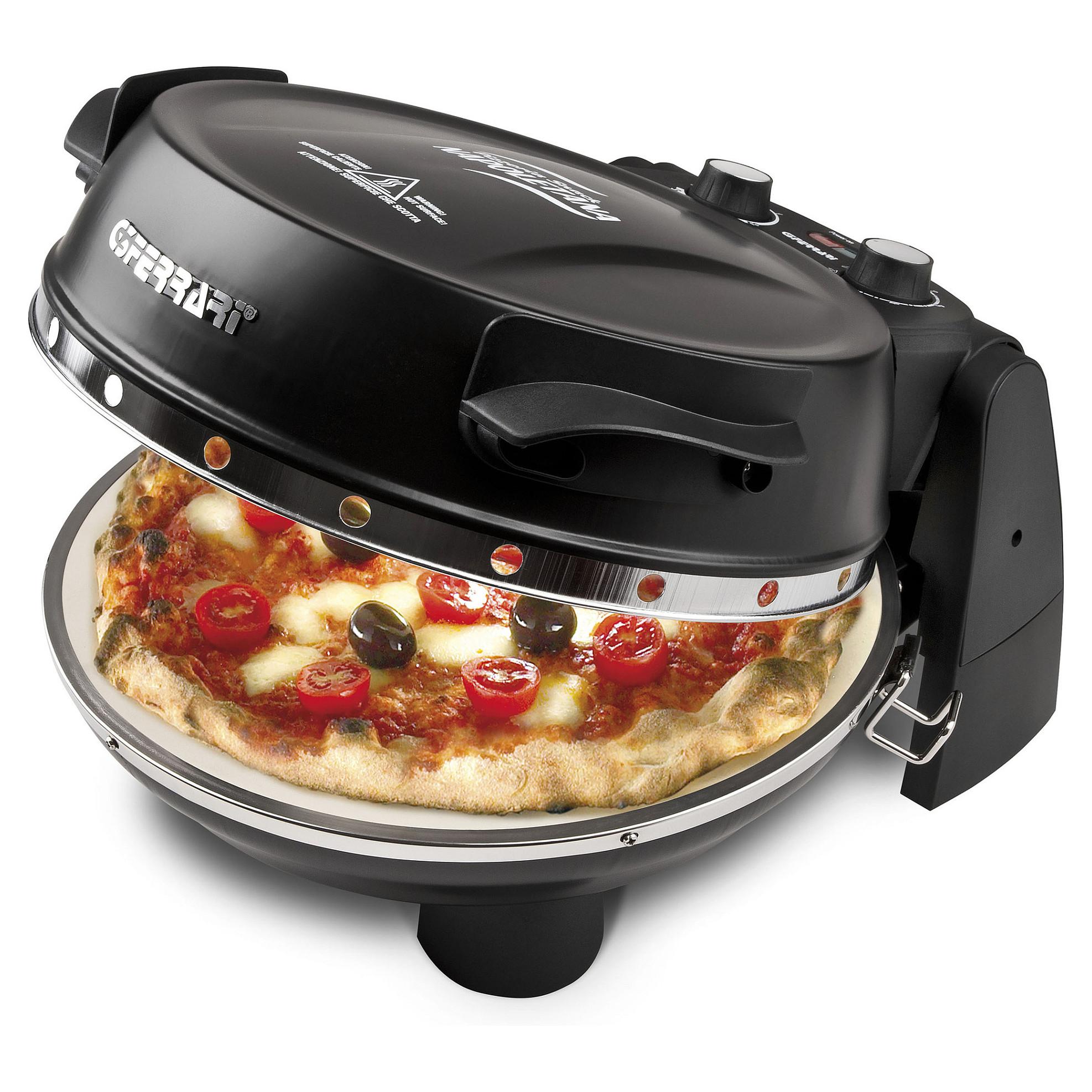 G3FERRARI Pizzaovn Plus Evo G1003210 - sort elektrisk pizzaovn med sten, 31 cm, 1200 W
