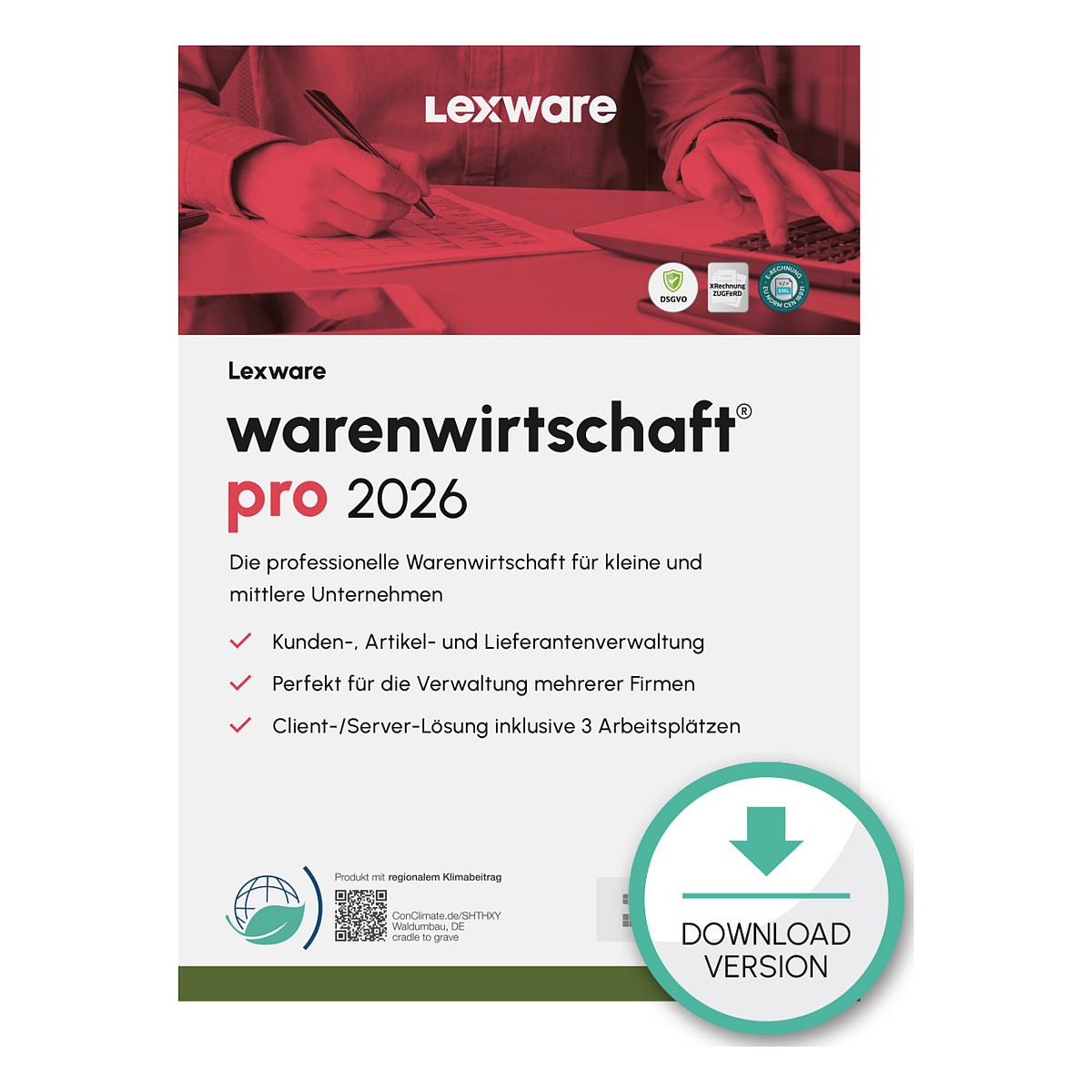 Software Lexware Warenwirtschaft Pro 2026 - 3 enheder, 1 år, ESD-download