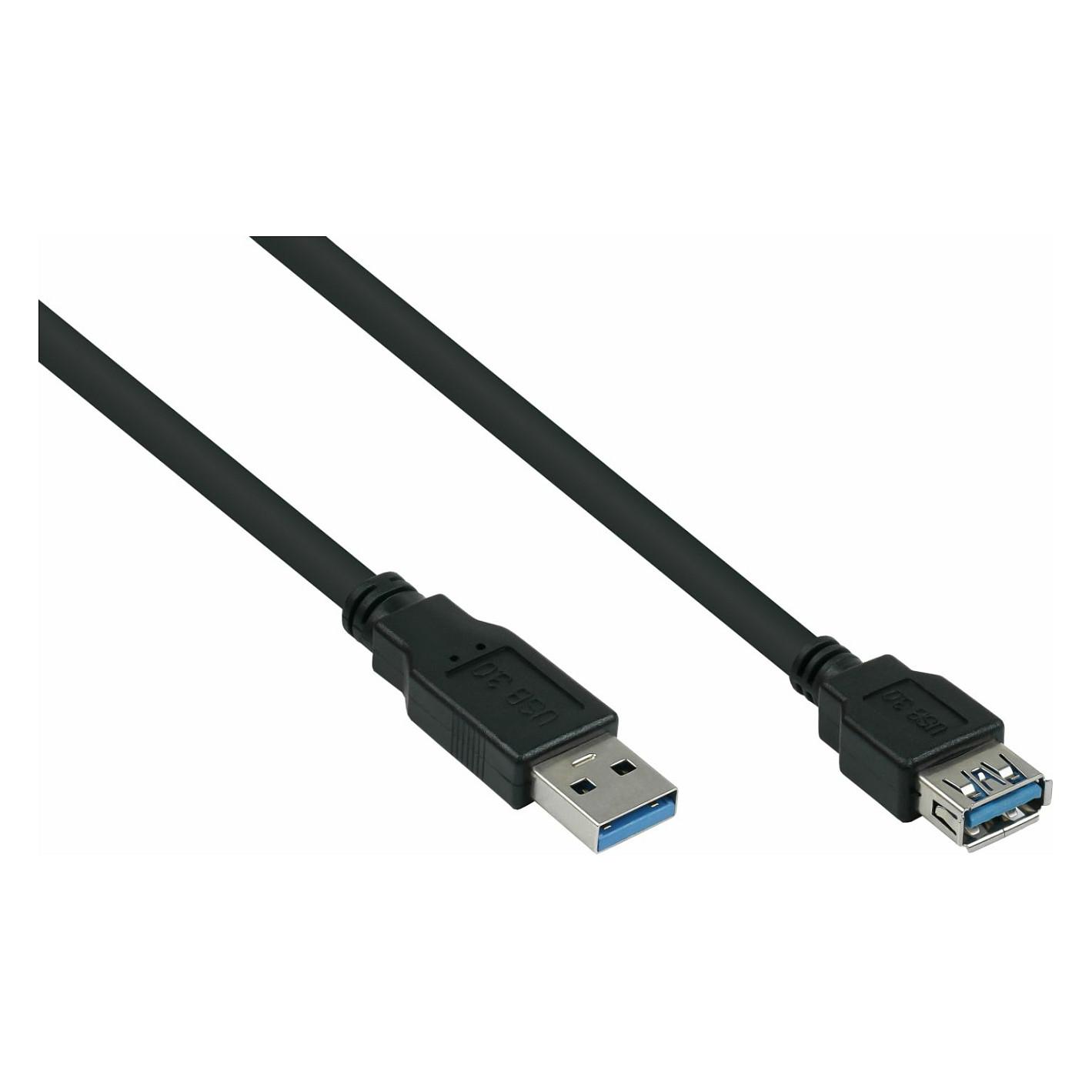 USB 3.0 forlængerkabel Kabelmeister USB-A han til USB-A hun - sort 3 m