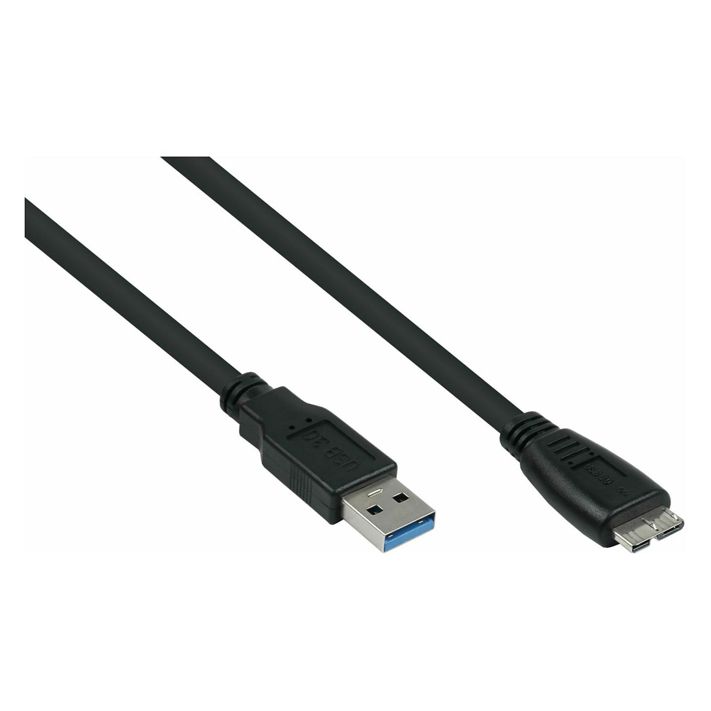 USB-kabel Kabelmeister UK30P-AMB-018S A til Micro-USB B - 1,8 m, sort
