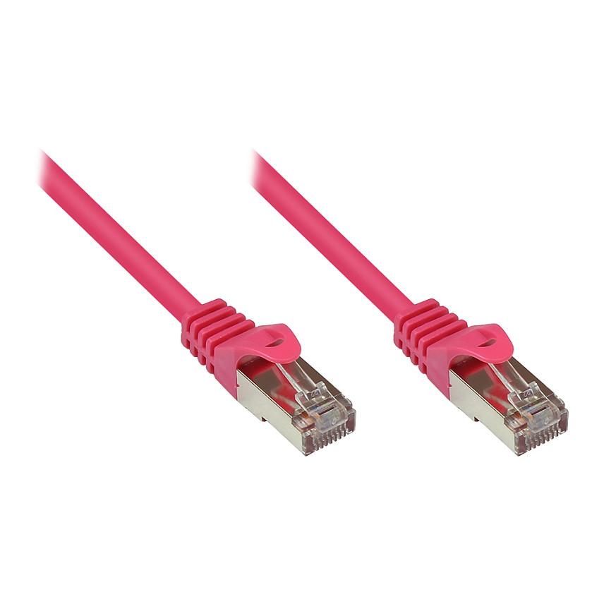 Patchkabel econ connect Cat 5e SF/UTP RJ45 - magenta, 1,5 m