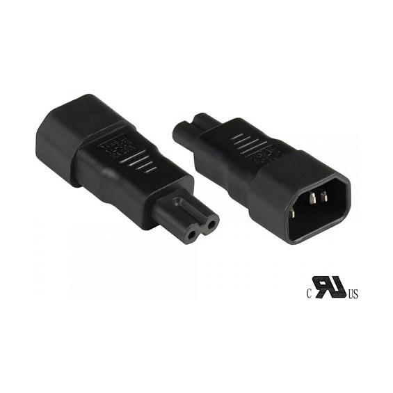 Alcasa PA-1470S, C14, C7, 250 V, 2,5 A, Sort, Polyvinylchlorid (PVC)
