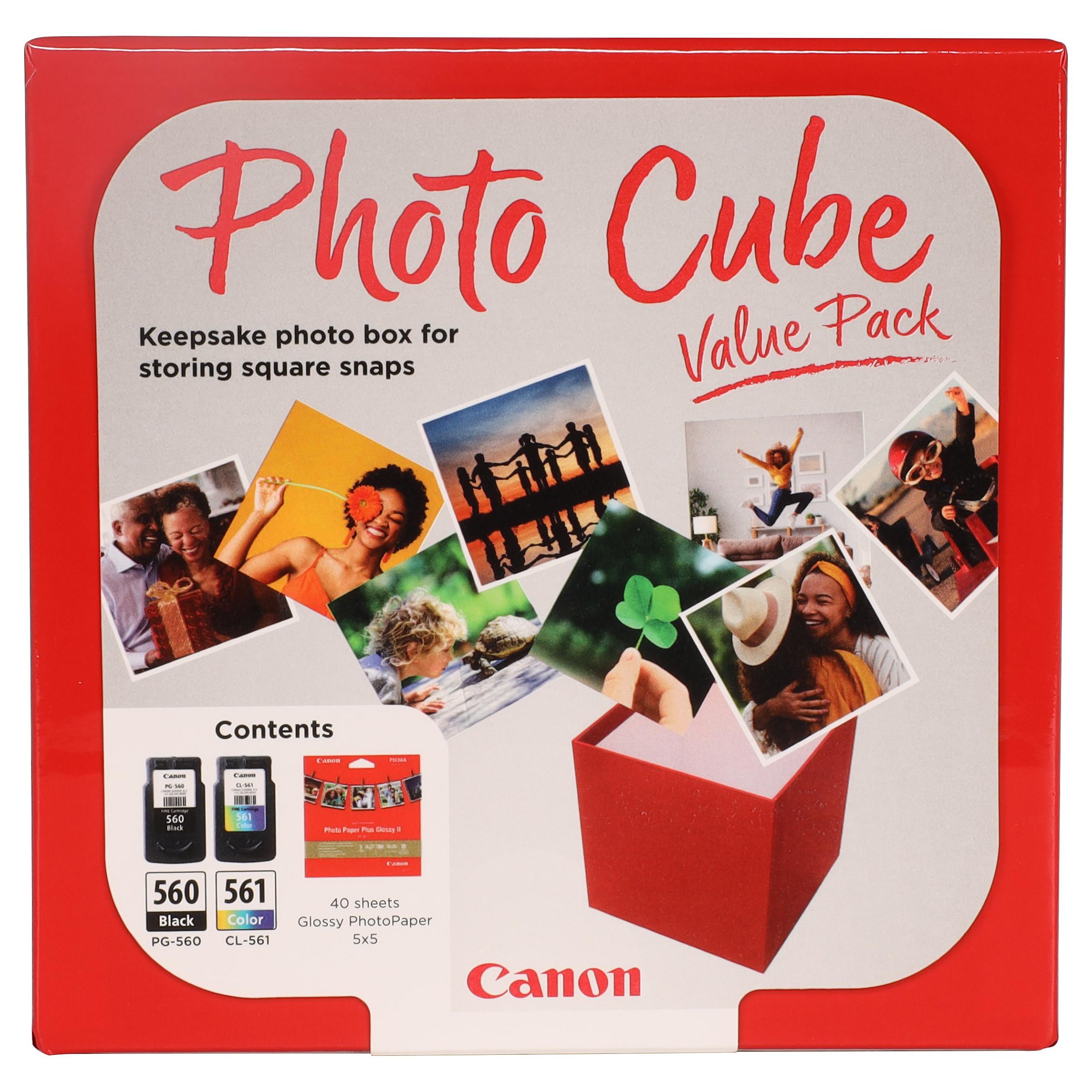 Canon PG-560/CL-561 Photo Value Pack - Skinnende - 0.27 mm - 2 pakker - farve (cyan, magenta, gul), pigmenteret sort - original - boks - blækbeholder / papirsæt - for PIXMA TS5350, TS5351, TS5352, TS5353, TS7450, TS7451