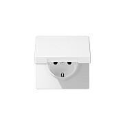 Stikkontakt JUNG LS1520BFKLWWM SCHUKO med klap - hvid