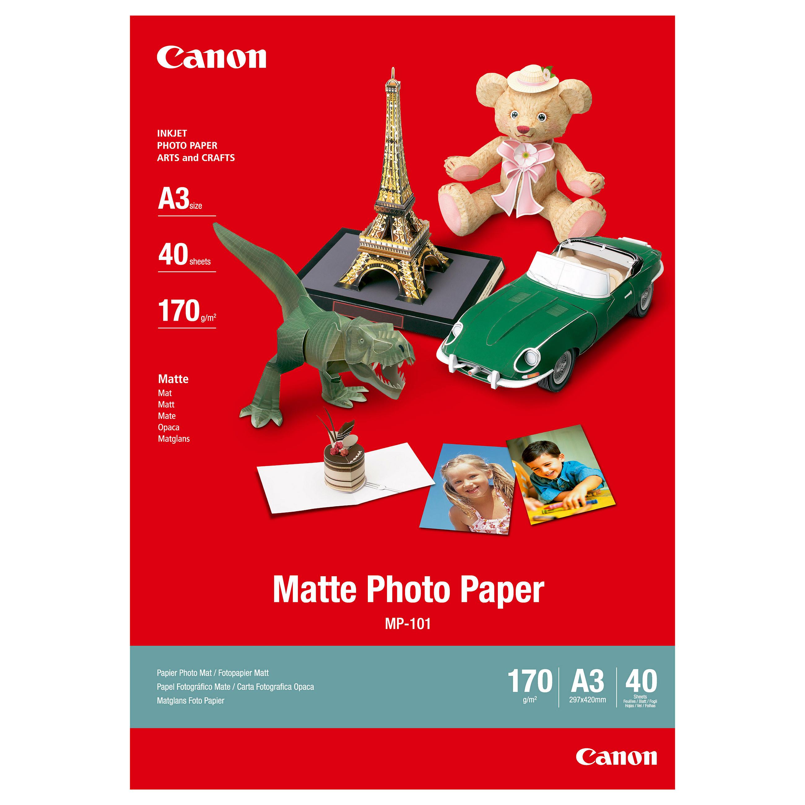 Canon MP-101 - A3 (297 x 420 mm) - 170 g/m² - 40 ark fotopapir - for i6500, 9100, 9950 PIXMA iX7000 S6300, 9000