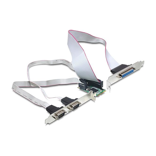 DeLock MiniPCIe I/O PCIe full size 2 x serial RS-232 1 x parallel Parallel/seriel adapter PCI Express Mini Card 230.4Kbps