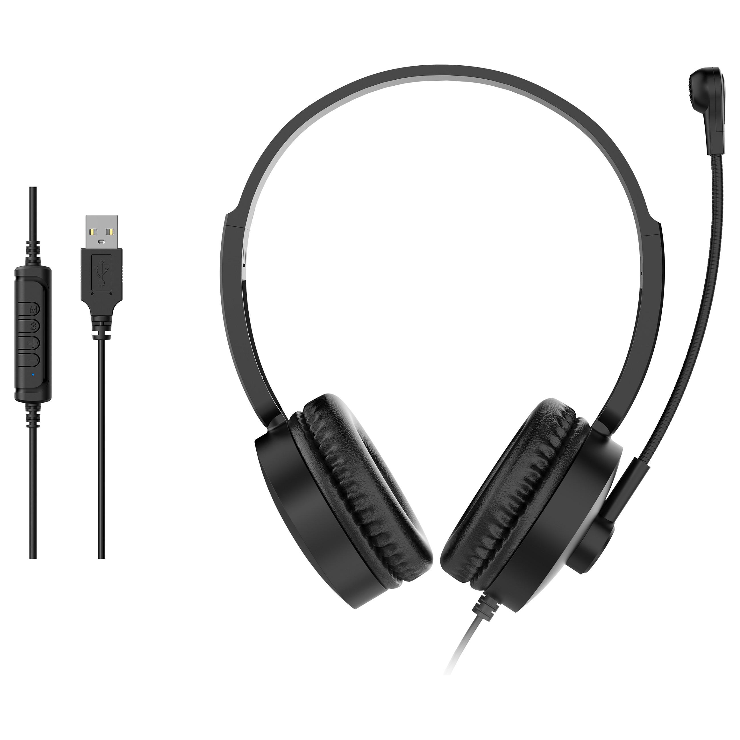 Stereoheadset med mikrofon Equip 245301 USB-A - sort
