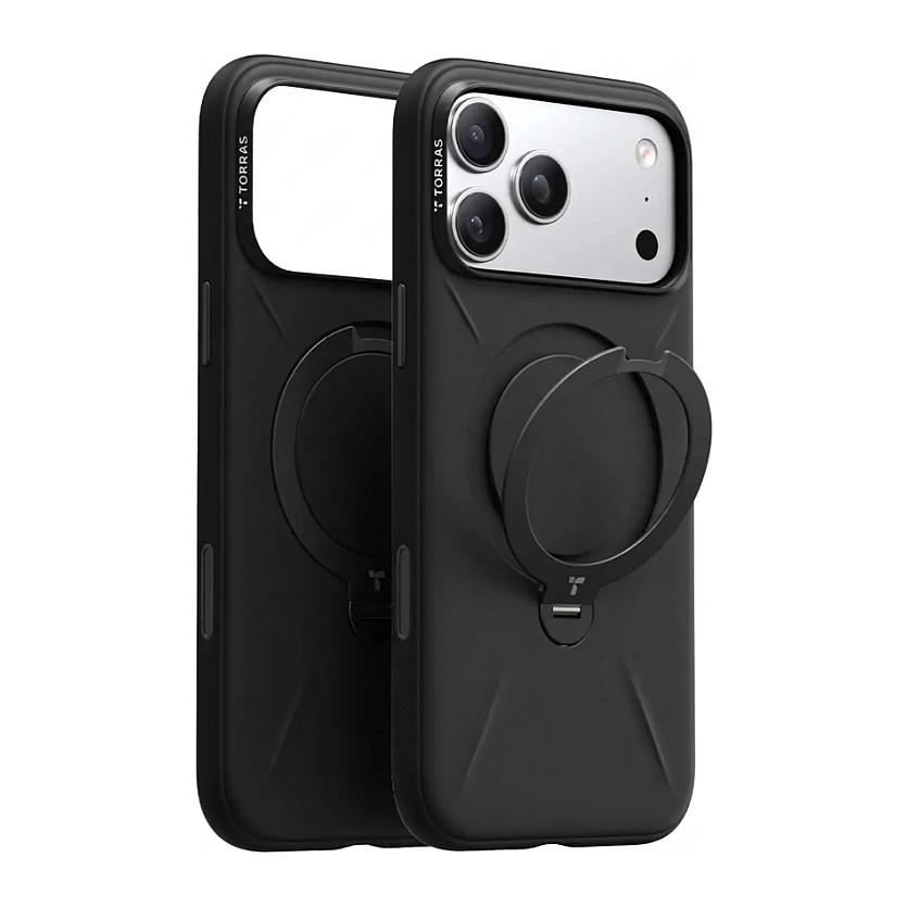 Torras Ostand Q3 Silicone - obsidian black - iPhone 17 Pro