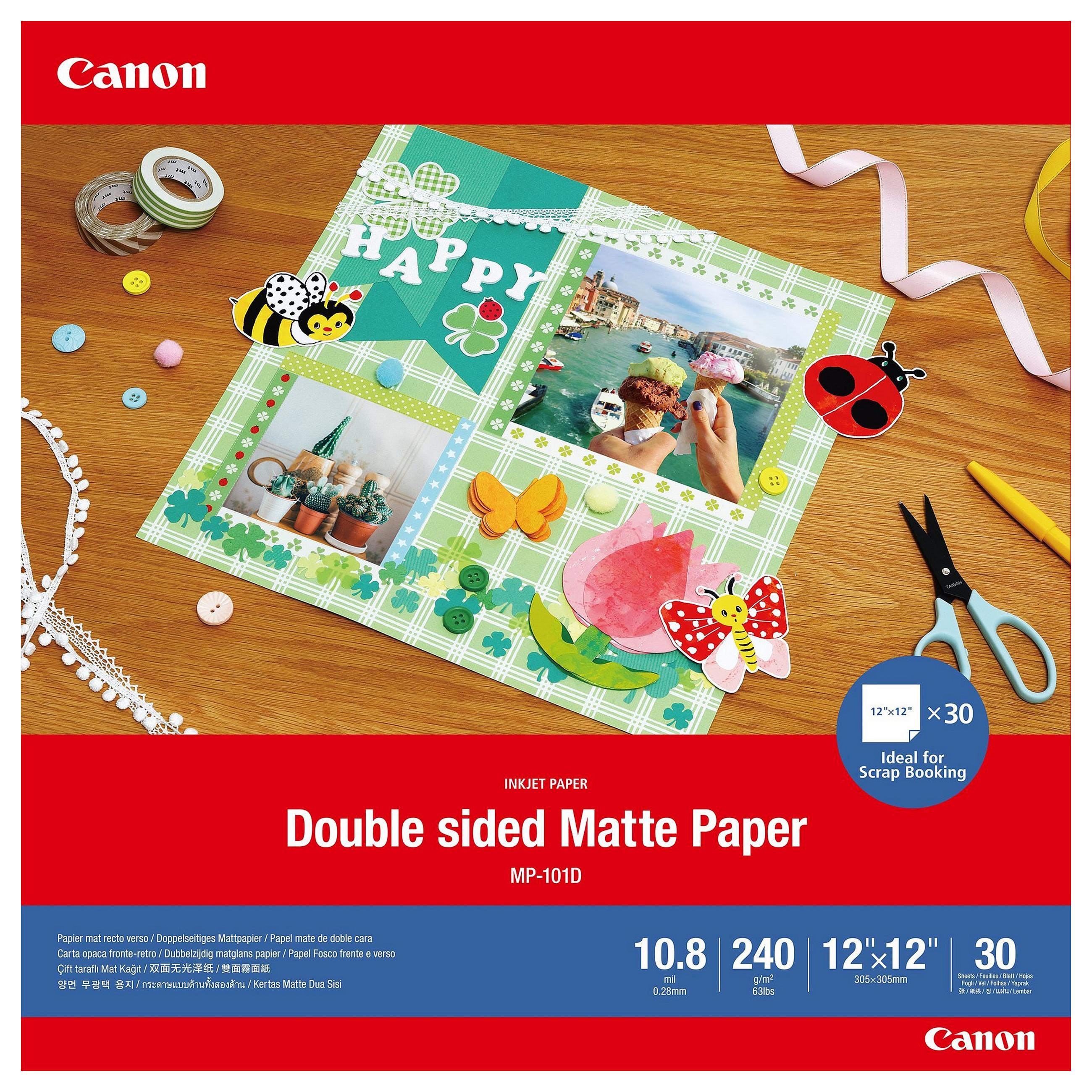 Canon Double-sided Matte Paper MP-101D - Mat - 275 my - 304.8 x 304.8 mm - 240 g/m² - 30 ark papir