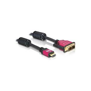 Delock - Adapterkabel - enkeltlink - HDMI han til DVI-D han - 1.8 m