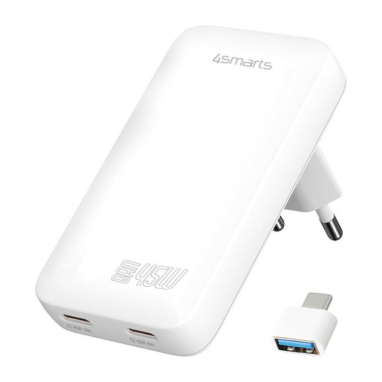 4smarts Wall Charger Flatplug Slim Dual 45 W Fast Charge