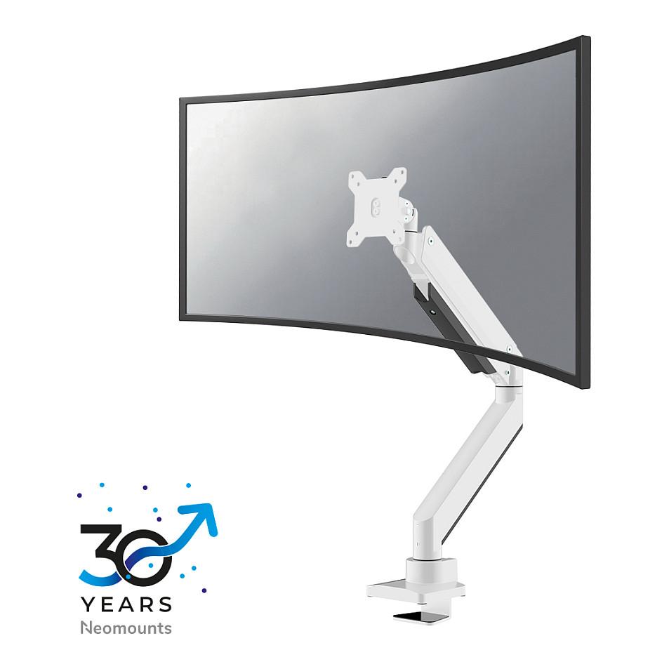 Neomounts NM-D775PLUS - Monteringssæt - fuld bevægelse - for LCD display - aluminium - hvid - skærmstørrelse: 10-49 - klemmemonterbar, øje, skrivebordsmonterbar
