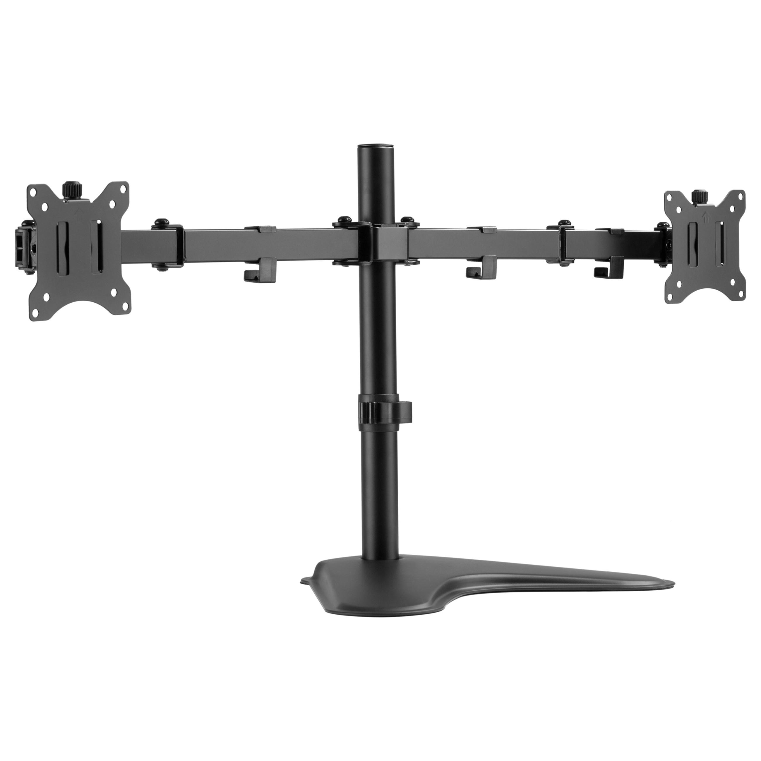 Equip Economy bordstander til 2 skærme 17-32" - sort skærmholder med VESA 75x75/100x100 mm