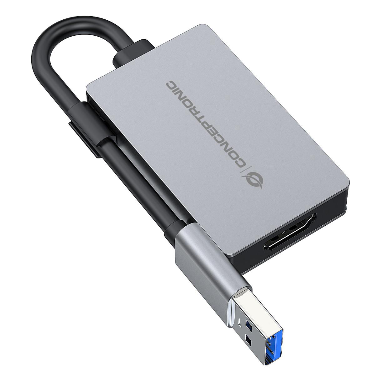 Conceptronic ABBY22G USB grafisk adapter 1920 x 1080 pixel Grå