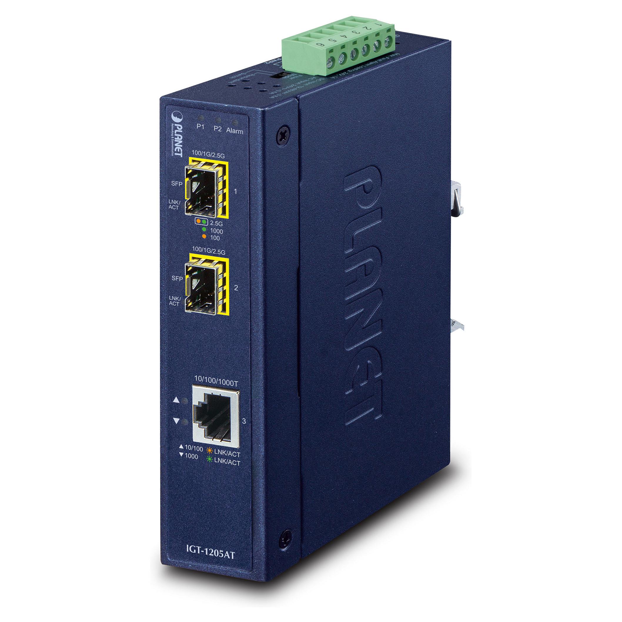PLANET IGT-1205AT - Fibermedieomformer - 1GbE - 10Base-T, 100Base-TX, 1000Base-T - RJ-45 / SFP (mini-GBIC)