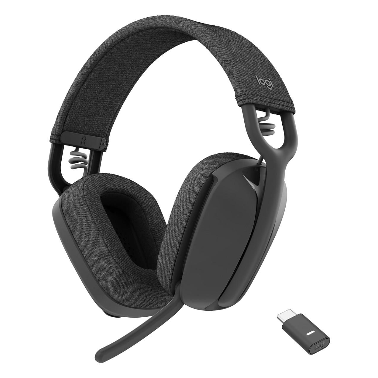 Logitech Zone Vibe Wireless - Headset - fuld størrelse - Bluetooth - trådløs - USB-C via Bluetooth adapter - grafit - Certified for Microsoft Teams
