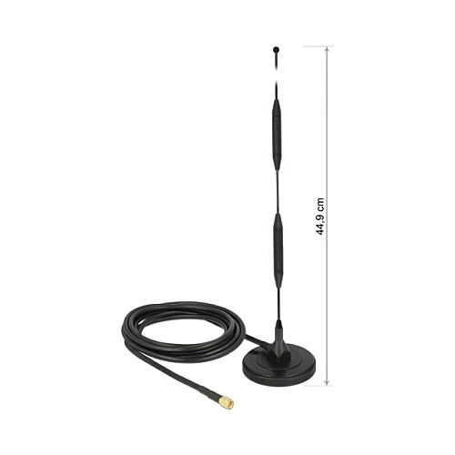 LTE-antenne DeLOCK 12425 SMA - 5 dBi, 44,9 cm, sort