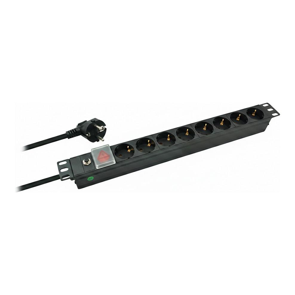 Stikdåse Helos 19" PROFESSIONAL - sort, 2 m