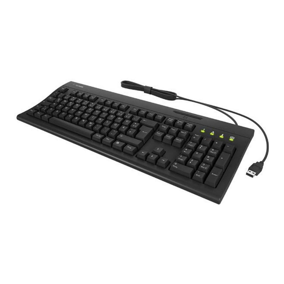 Mekanisk tastatur KeySonic med smart card-læser - sort