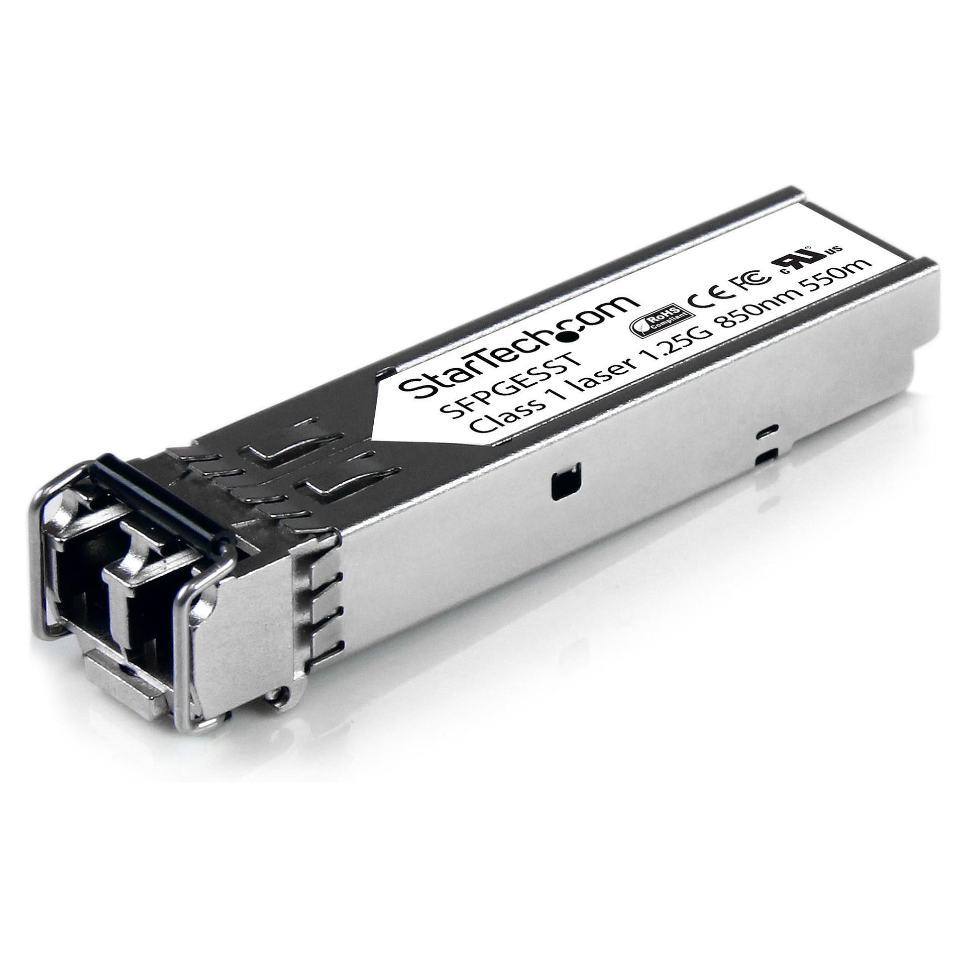 Startech Cisco SFP-GE-S Compatible SFP Module, 1000BASE-SX, 1GbE Multimode Fiber MMF Optic Transceiver, 1GE Gigabit Ethernet SFP, LC 550m, 850nm, DDM, Cisco IE3400, IE3300, IE3200 - Lifetime Warranty (SFPGESST) - SFP (mini-GBIC) transceiver modul - 1GbE - 1000Base-SX - LC multimodus - op til 550 m - 850 nm - for P/N: ET91000LCOAM, ET91000SFP2, ET91000SFP2C, IES101002SFP, MCM1110SFP, PEX1000SFP2