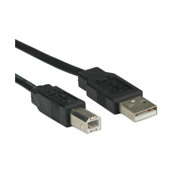 USB 2.0-kabel ROLINE flad A-B - sort, 1,8 m