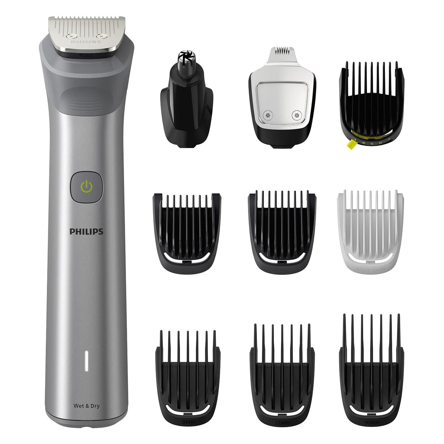 Philips alt-i-en-trimmer MG5920/15 Series 5000, rustfrit stål, 0,5 mm, 1,6 cm, 1 mm, skæg, øre, næse, batteri