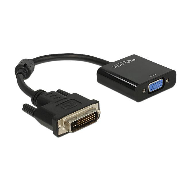 Adapterkabel DeLOCK DVI-D 24+1 han til VGA hun - sort